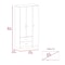 Tuhome Austral 3 Door Armoire with Drawers, Shelves, and Hanging Rod, Light Oak/Black CDW6598 - alternate 5